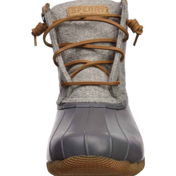 New In Box Sperry Women's Saltwater Emboss Wool Boots Dark Grey - Size 7 - Picture 3 of 6
